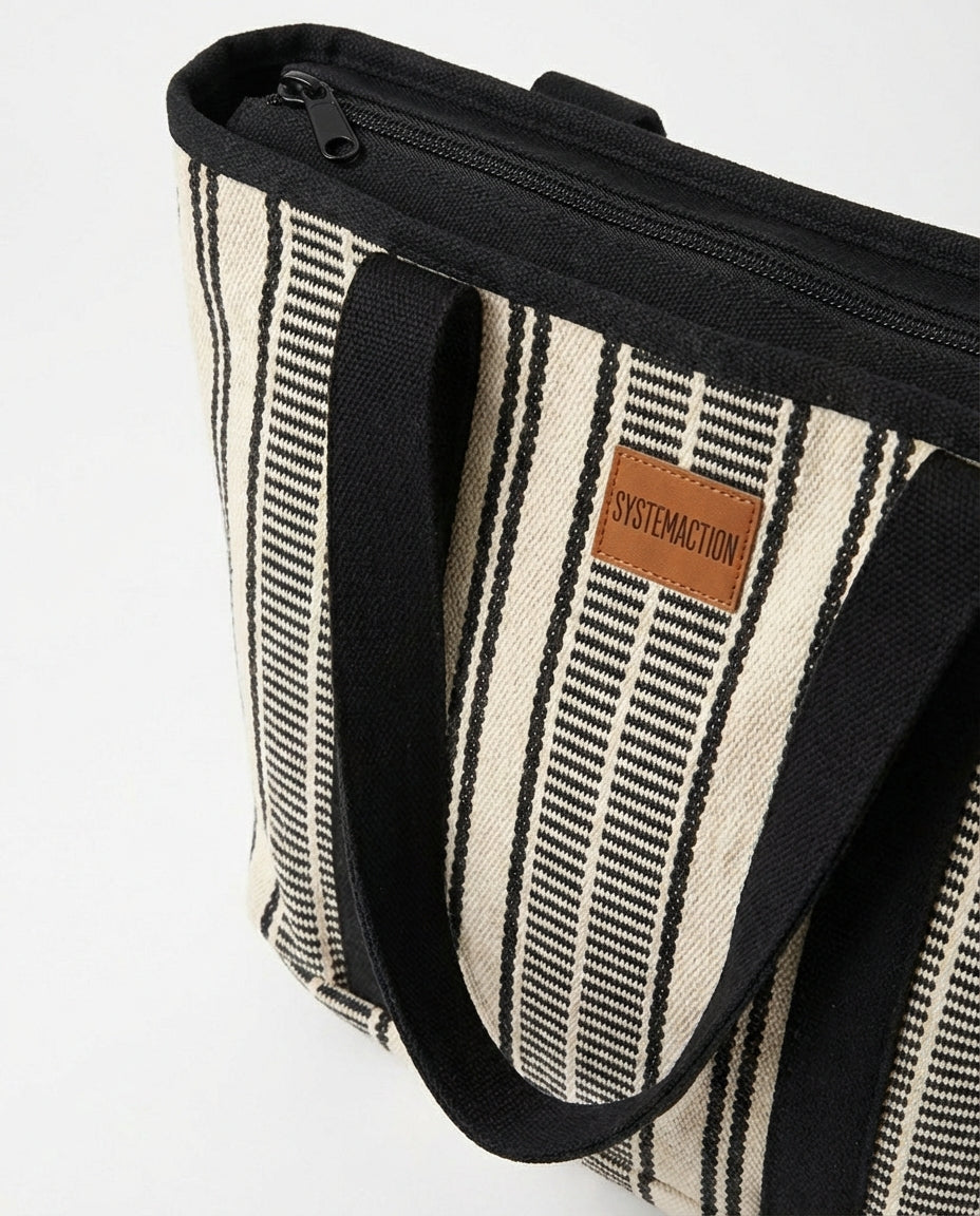 bolsa tela rayas