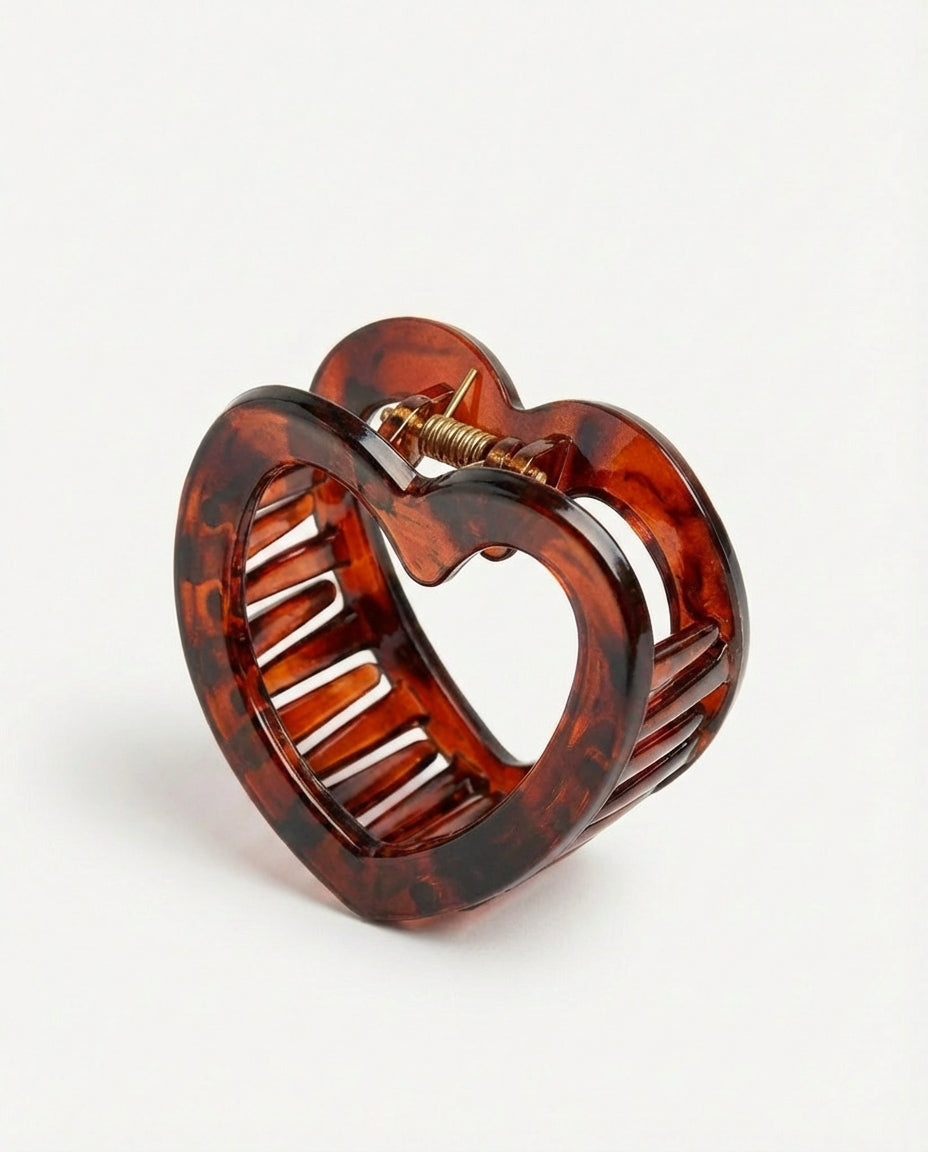 Heart-shaped hair clip