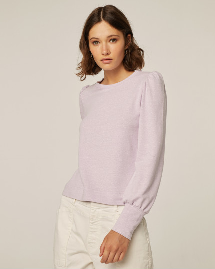 Lilac puff sleeve sweatshirt