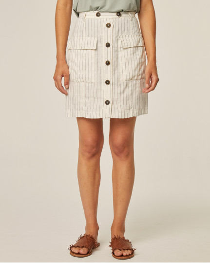 Vertical striped mini skirt