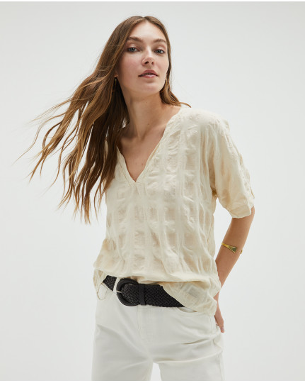 Short sleeve oversize blouse