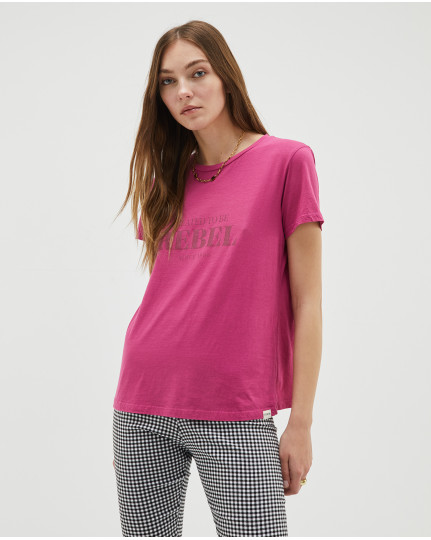 Camiseta rebel rosa