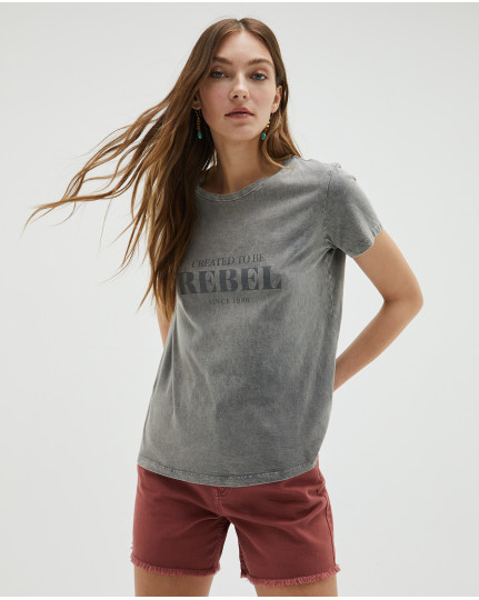 T-shirt gris rebelle