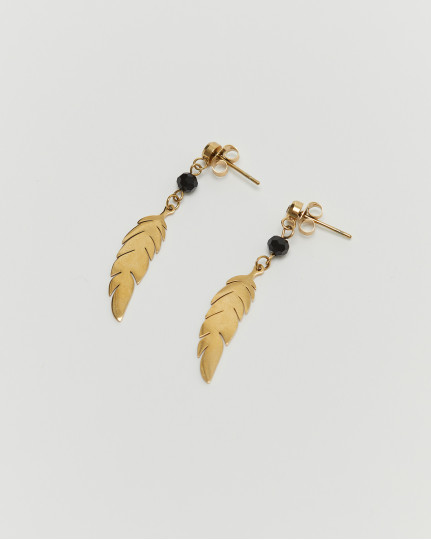 Leaf feather earrings
