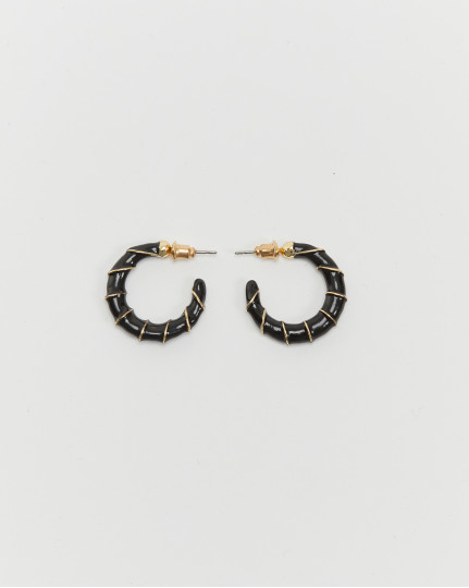 Black hoop earrings with...
