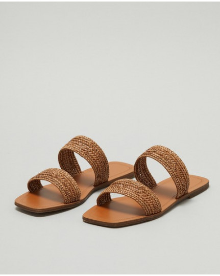 Camel braided sandal