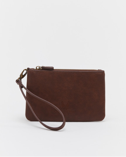 Small brown zipped purse