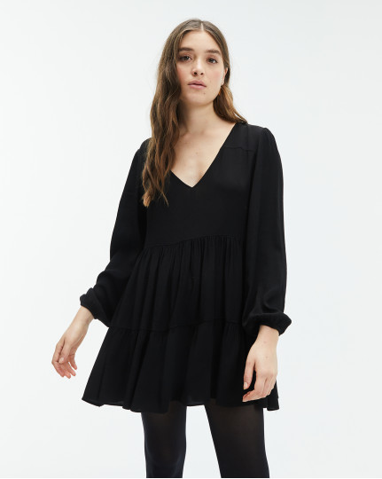 Half flat black dress