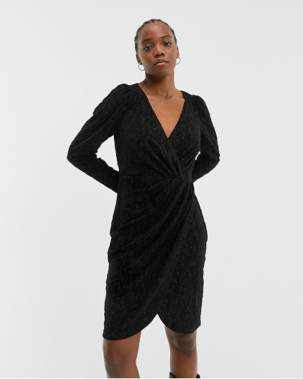 Long black lurex fitted dress