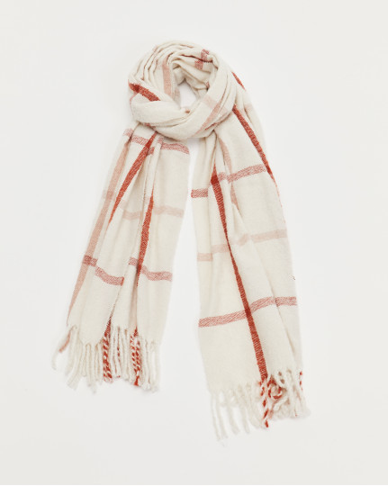 Red and white chequered scarf