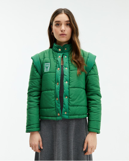 Quilted anorak short green