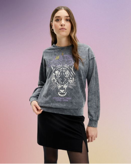 Cotton tiger print sweatshirt