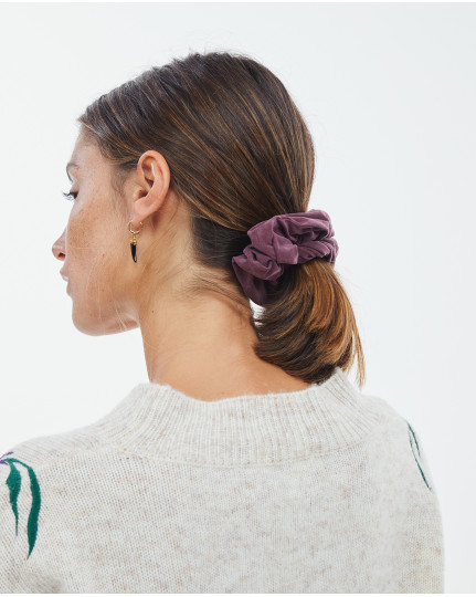 Purple cupro scrunchie