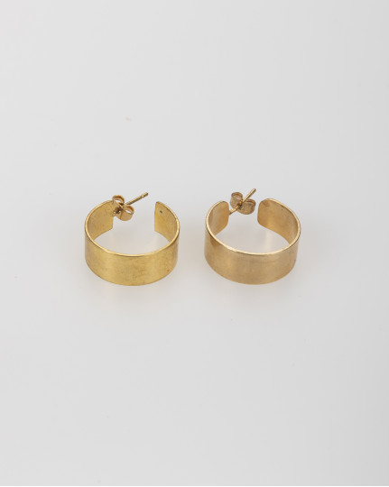 Gold plated wide hoop earrings