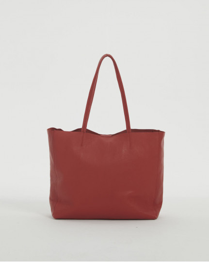 Red leather shopper bag...