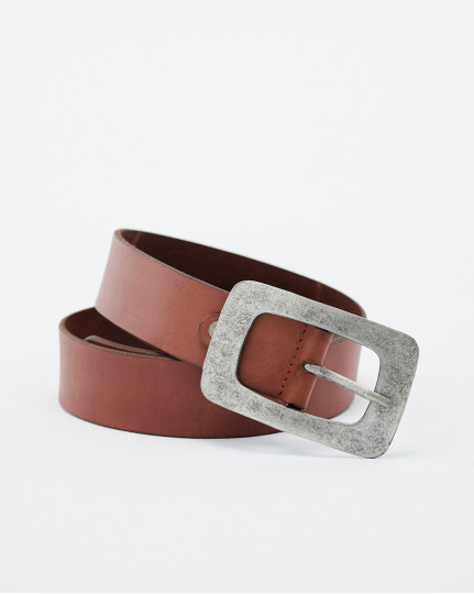 Leather belt with large...