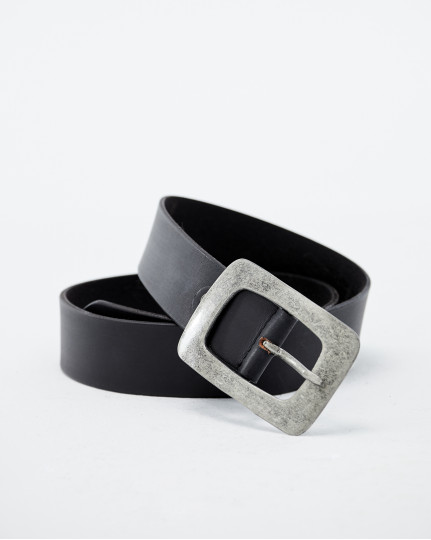 Black leather belt with...