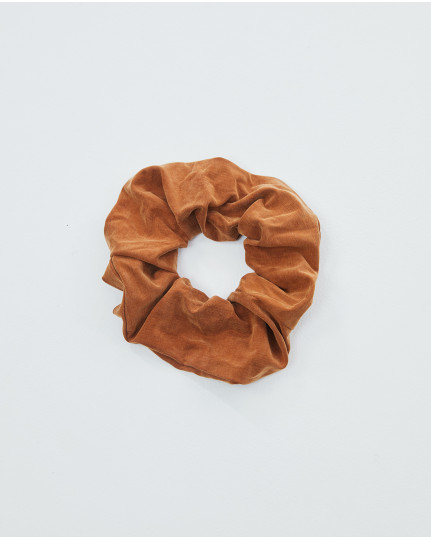 Brown cupro scrunchie