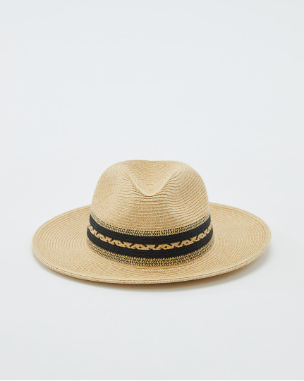 Panama hat with ethnic detail