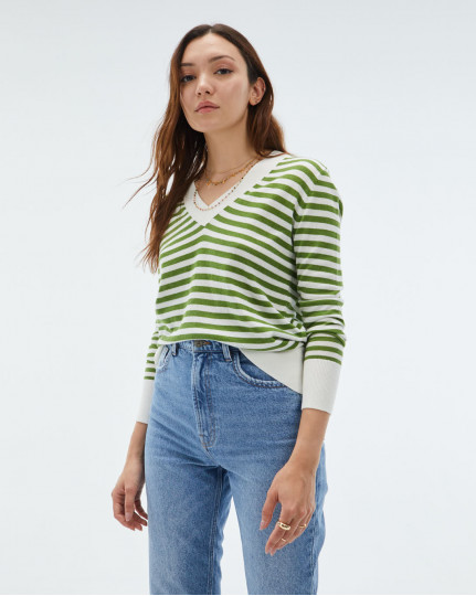 Striped pullover with...