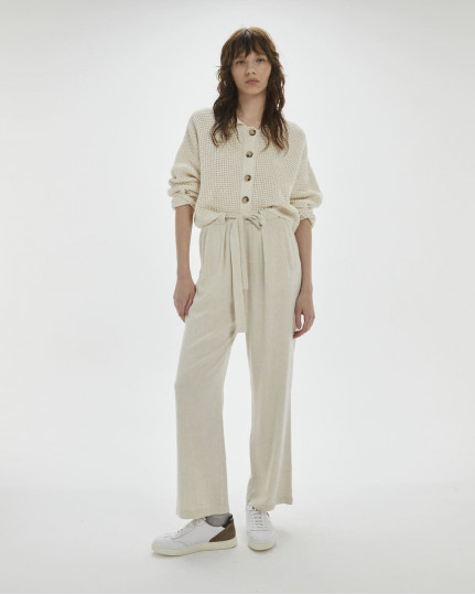 Fluid trousers with lace-up...