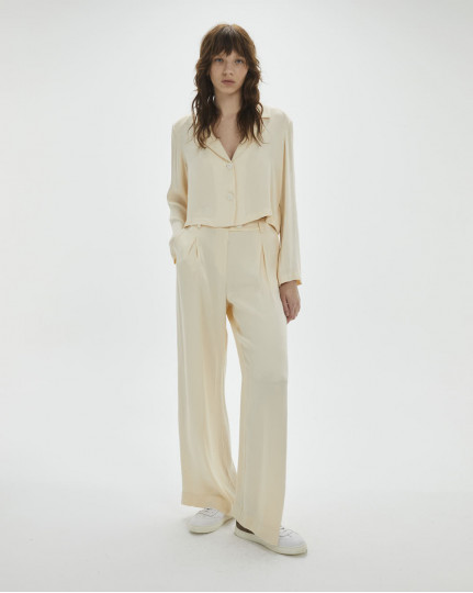 Front pleated palazzo trousers
