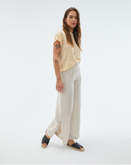 Linen trousers with...