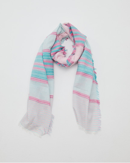 Ethnic detail cotton scarf