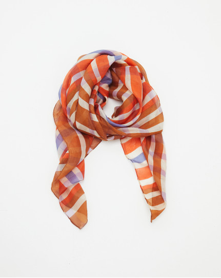 Silk scarf check print