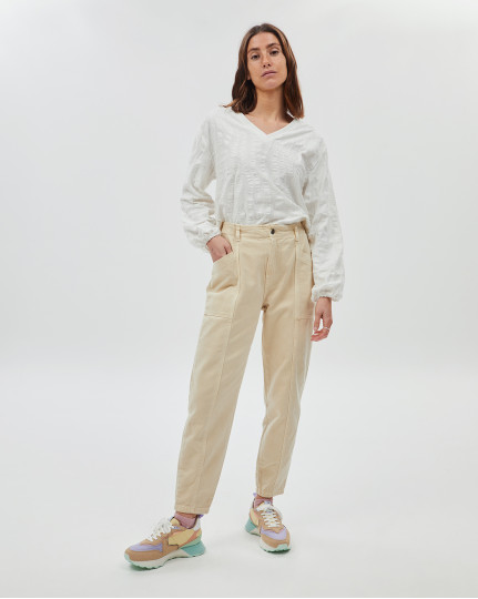 Beige cargo jeans with...
