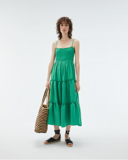 Long green dress with...