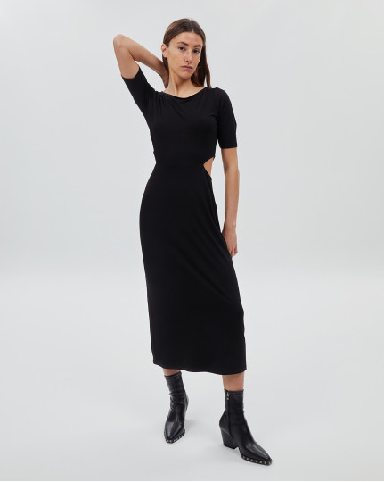 Long black dress with side...