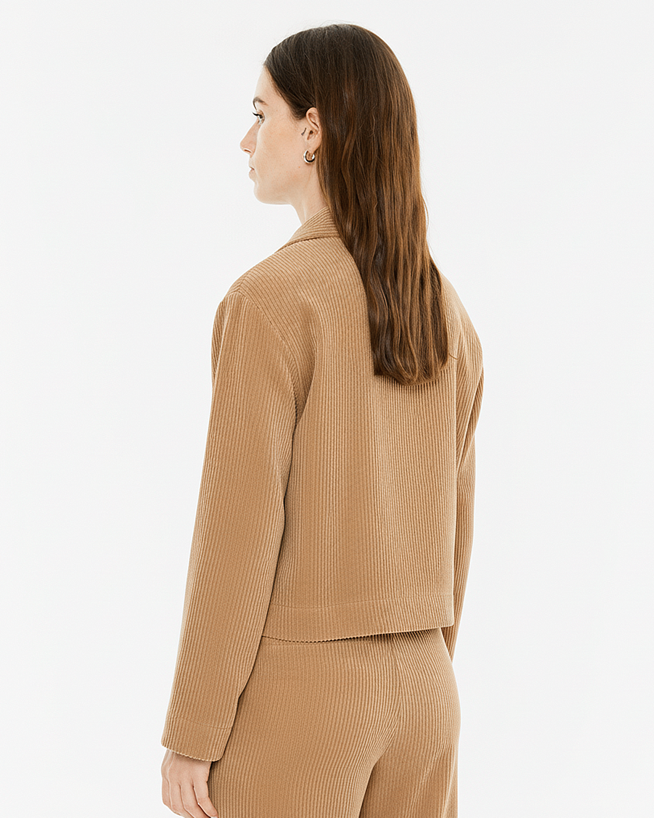 Corduroy jacket with zip and pockets