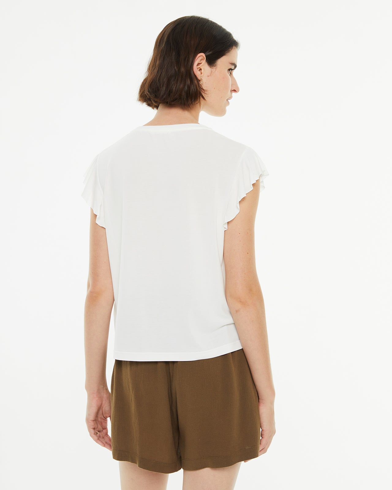 Flowy t-shirt with pleats