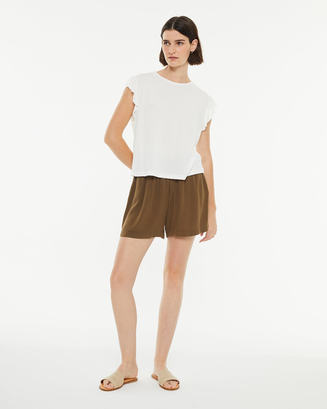 Flowy t-shirt with pleats