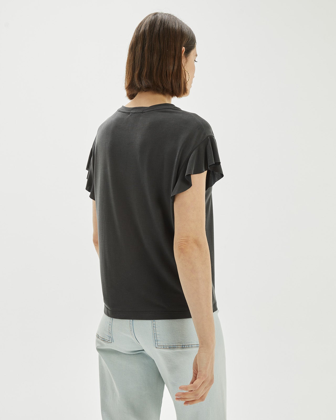 Flowy t-shirt with pleats