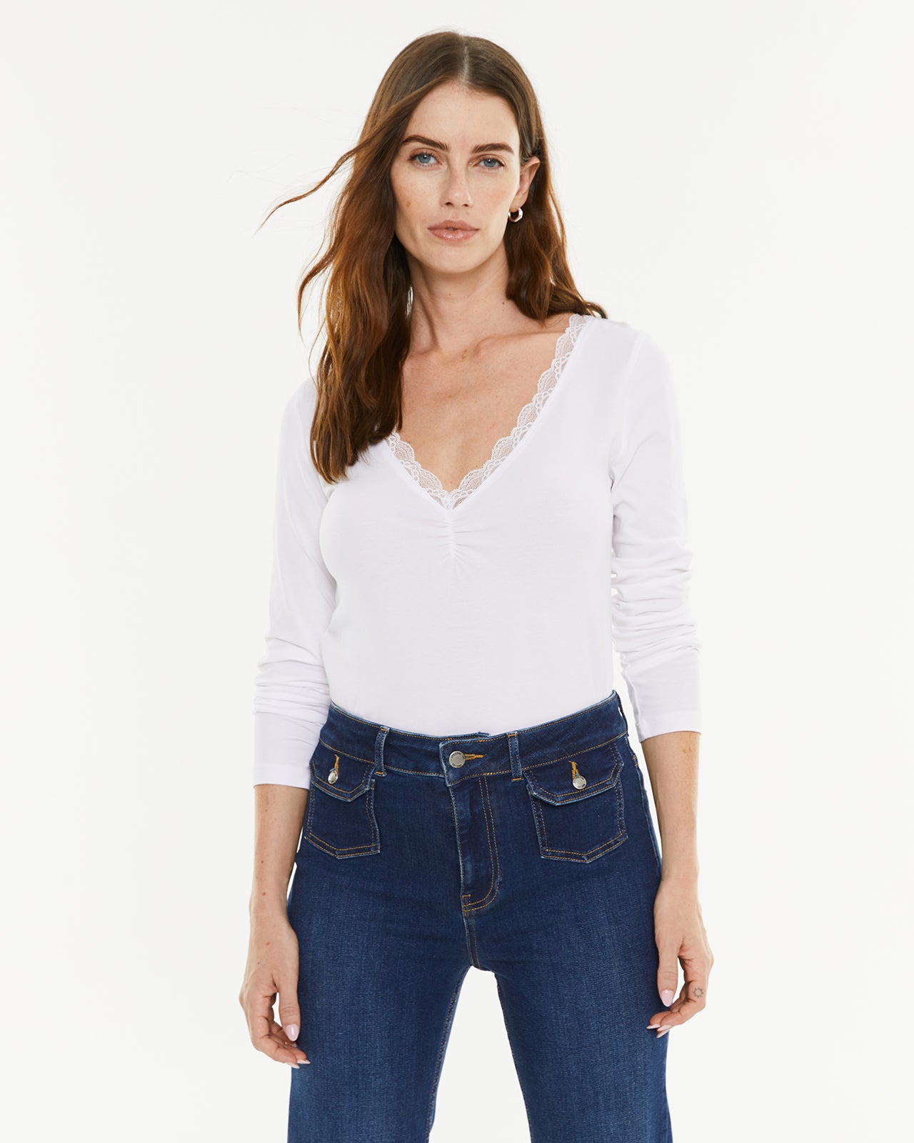 t-shirt basique en dentelle