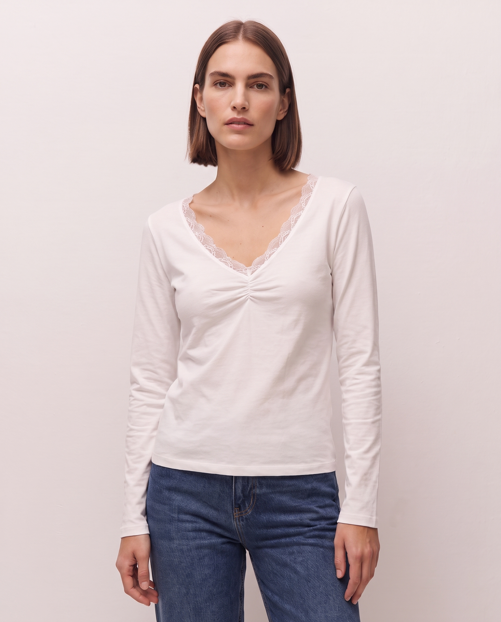 Camiseta básica puntilla