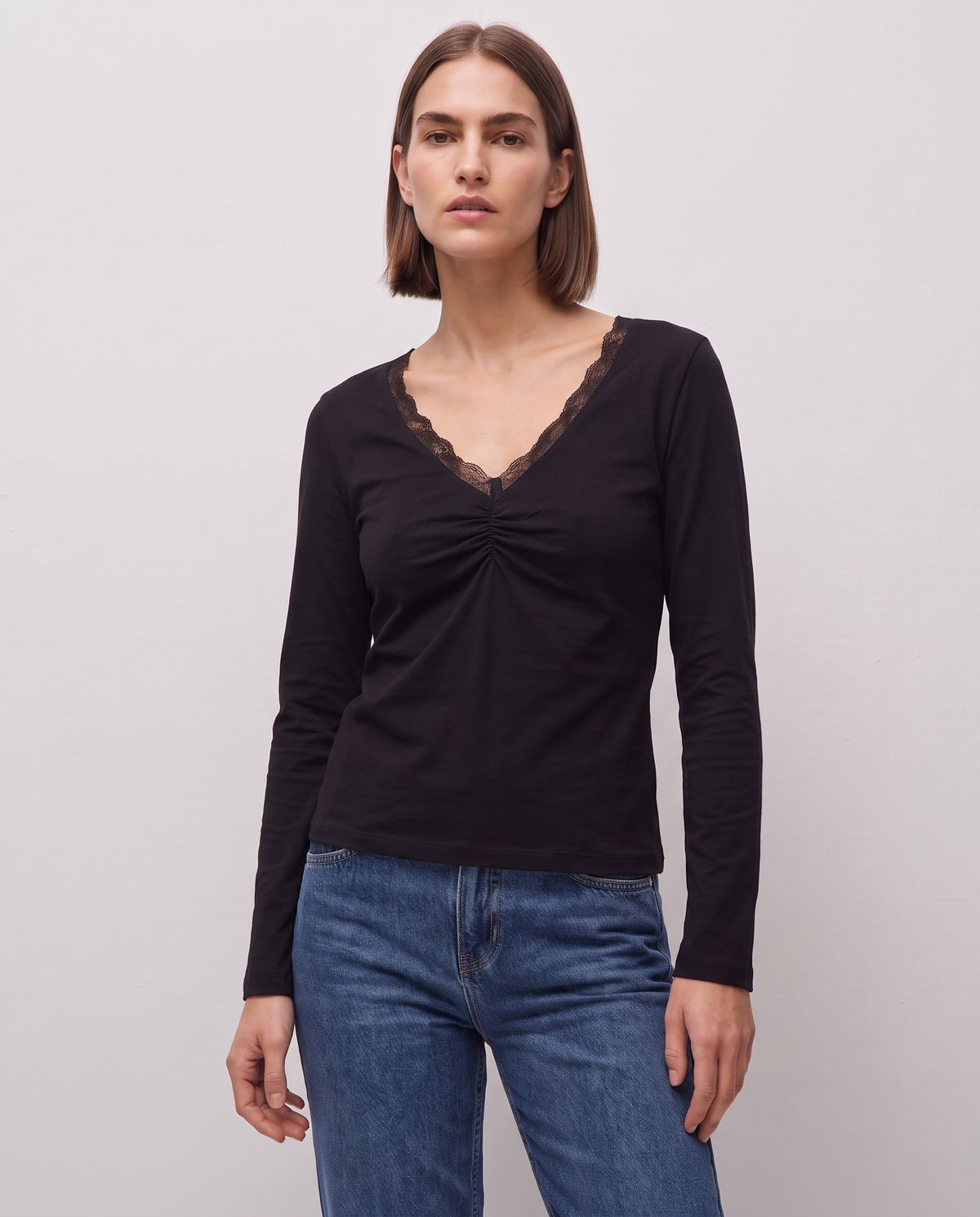 Camiseta básica puntilla