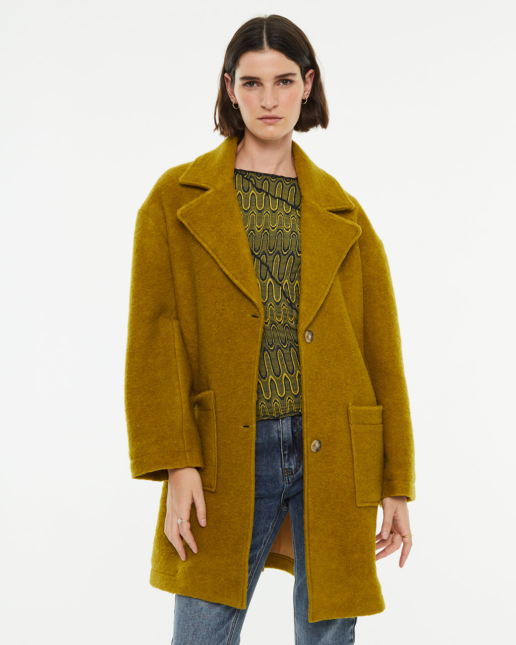 Midi coat with dropped sleeves