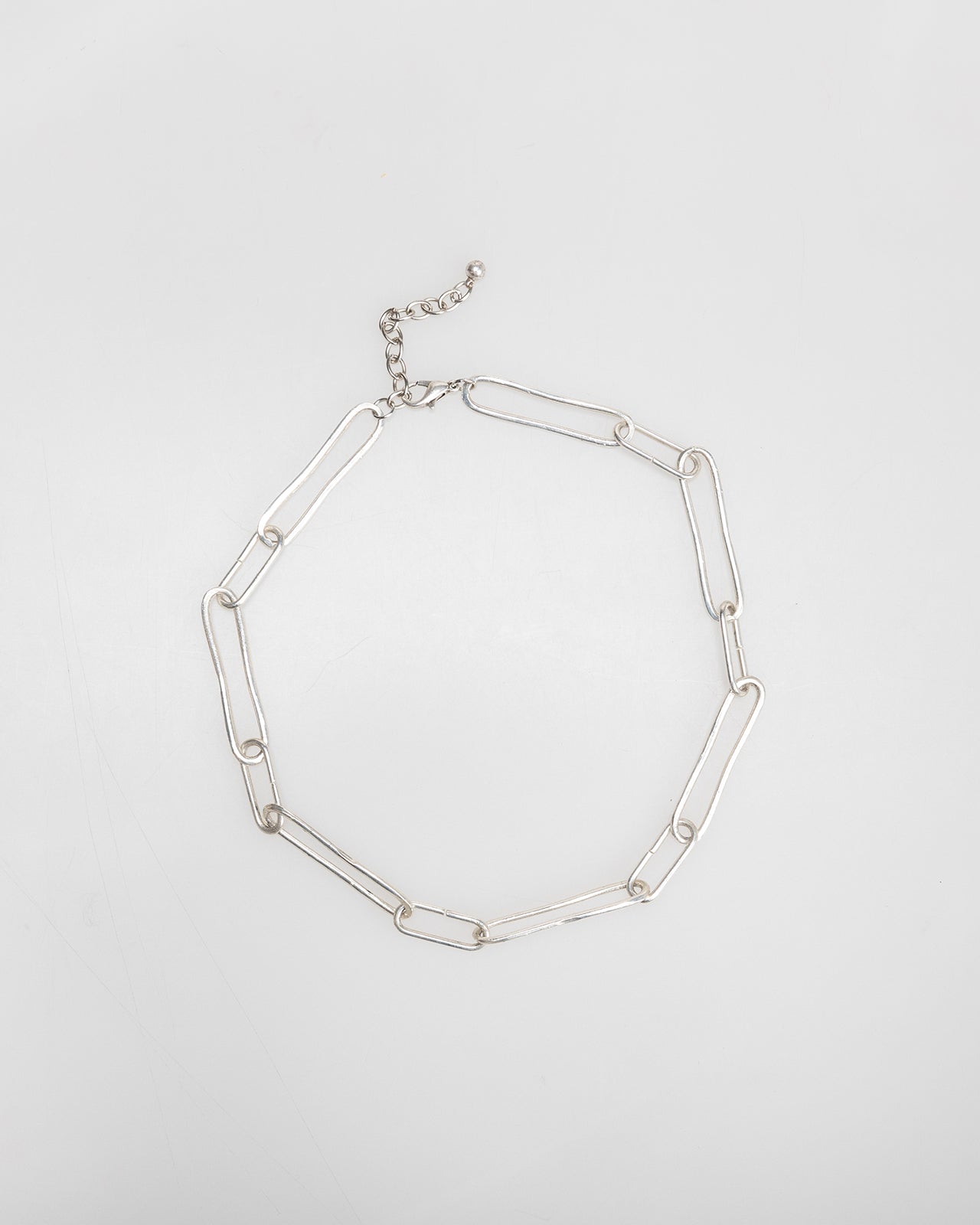 Silver-colored link chain necklace