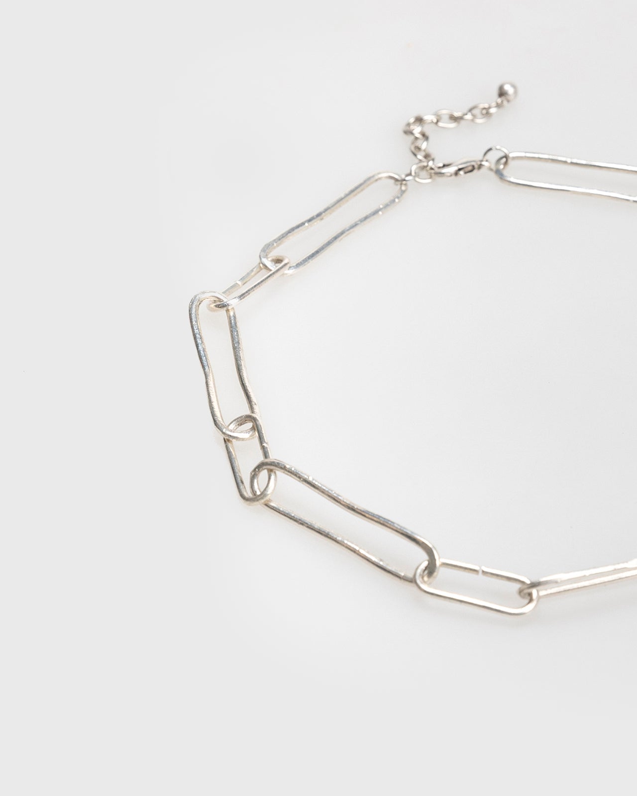 Silver-colored link chain necklace