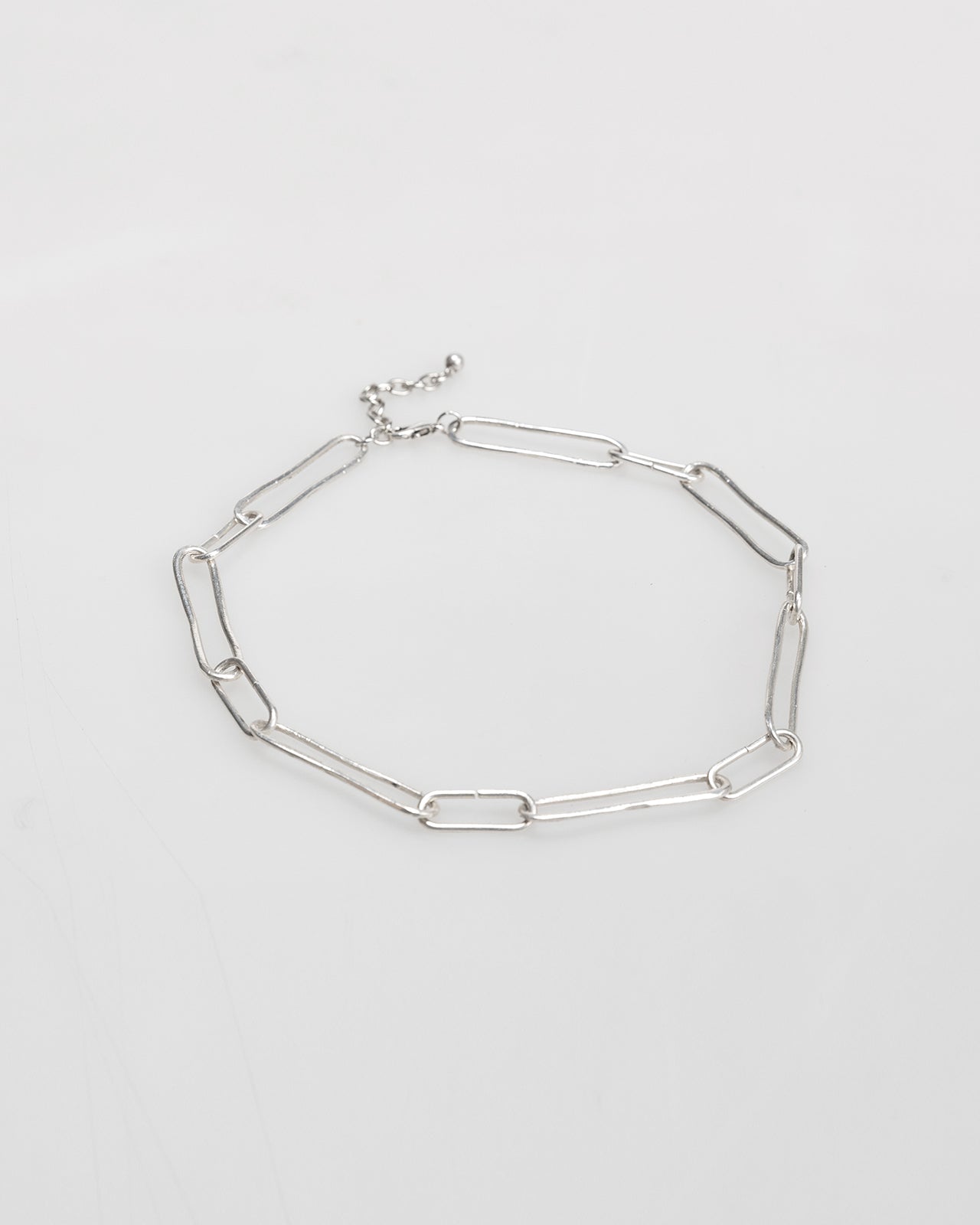 Silver-colored link chain necklace