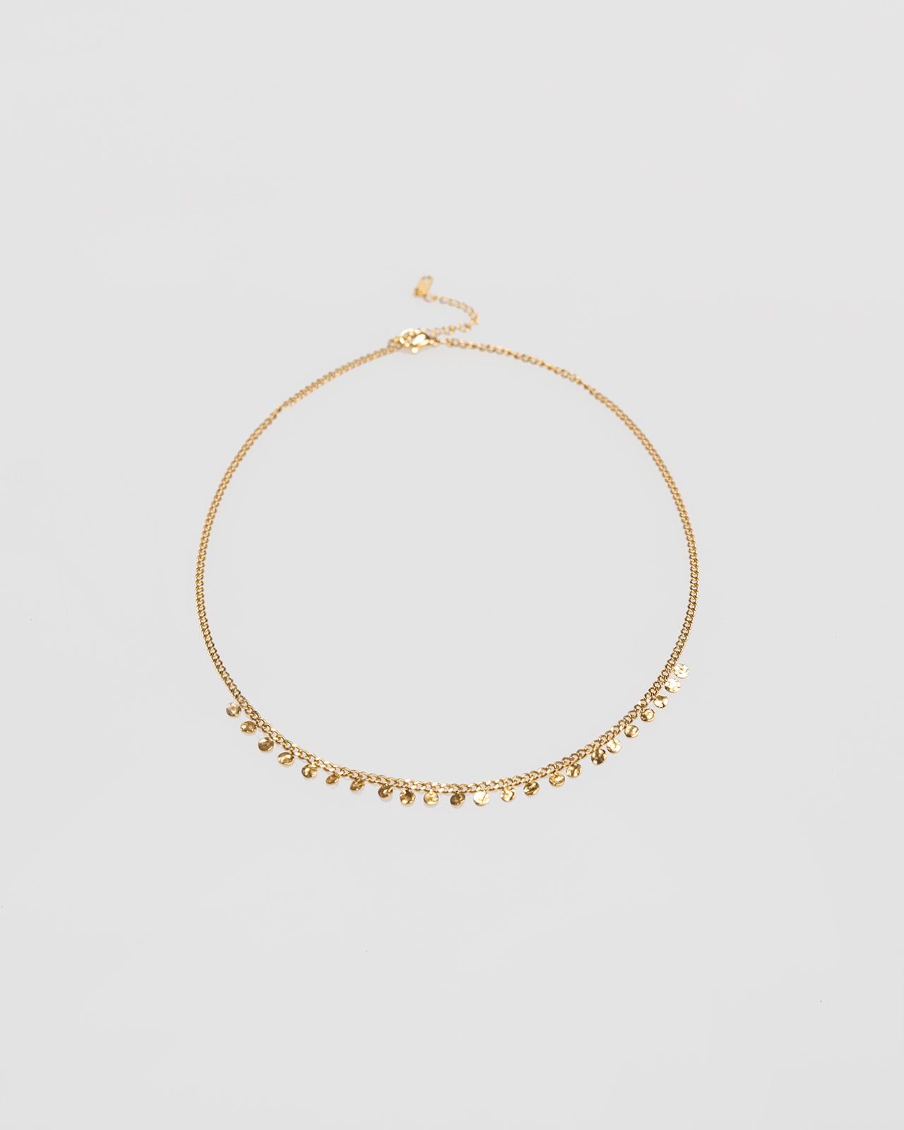 Gold-colored beaded necklace