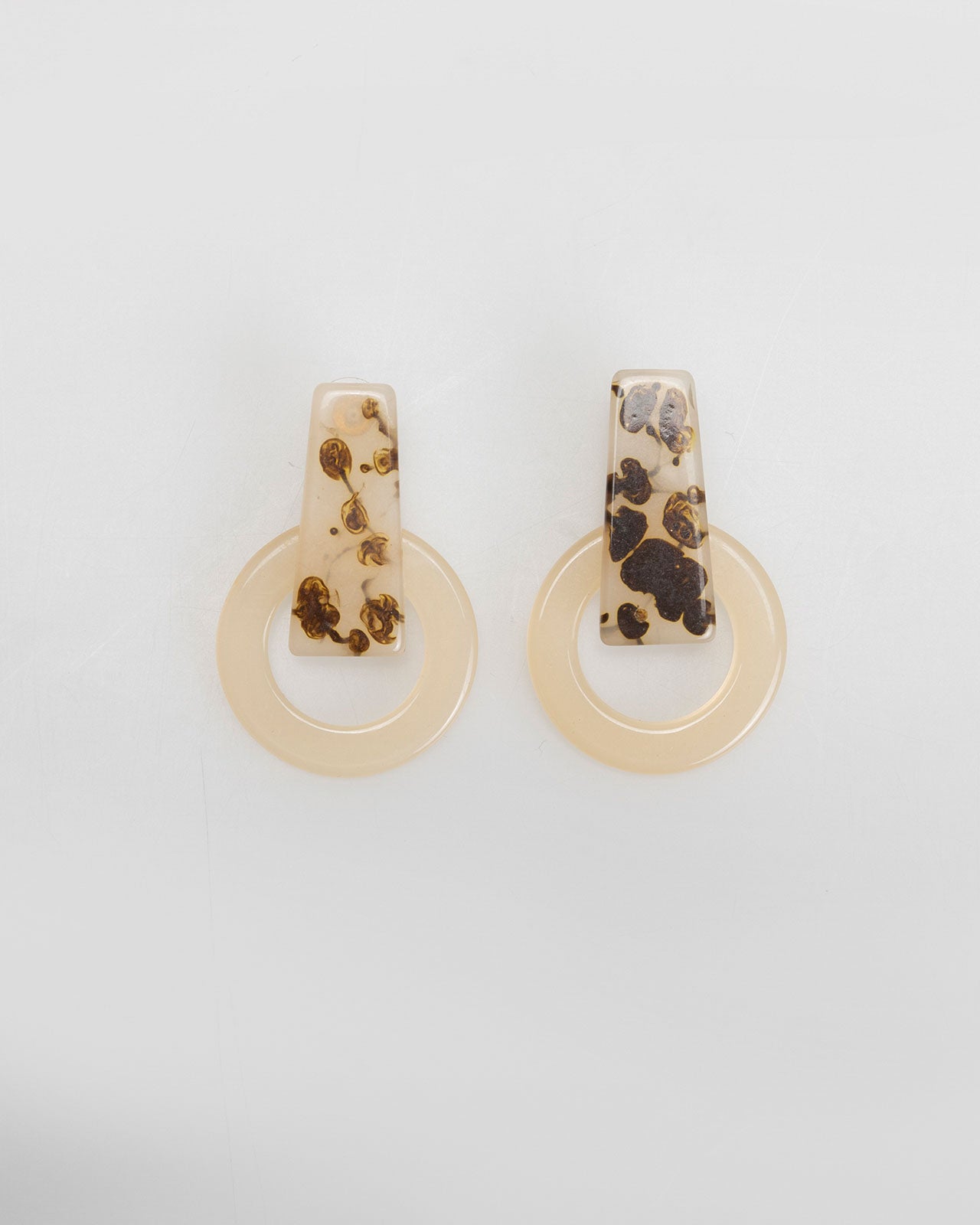 Large geometric marble effect earrings