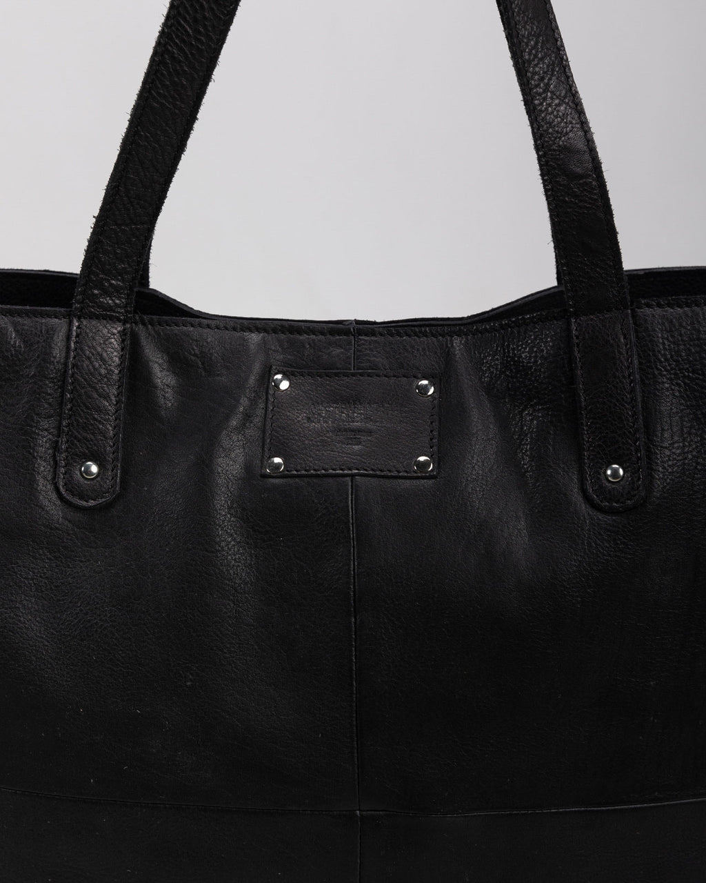 Leather shopper bag with shoulder straps