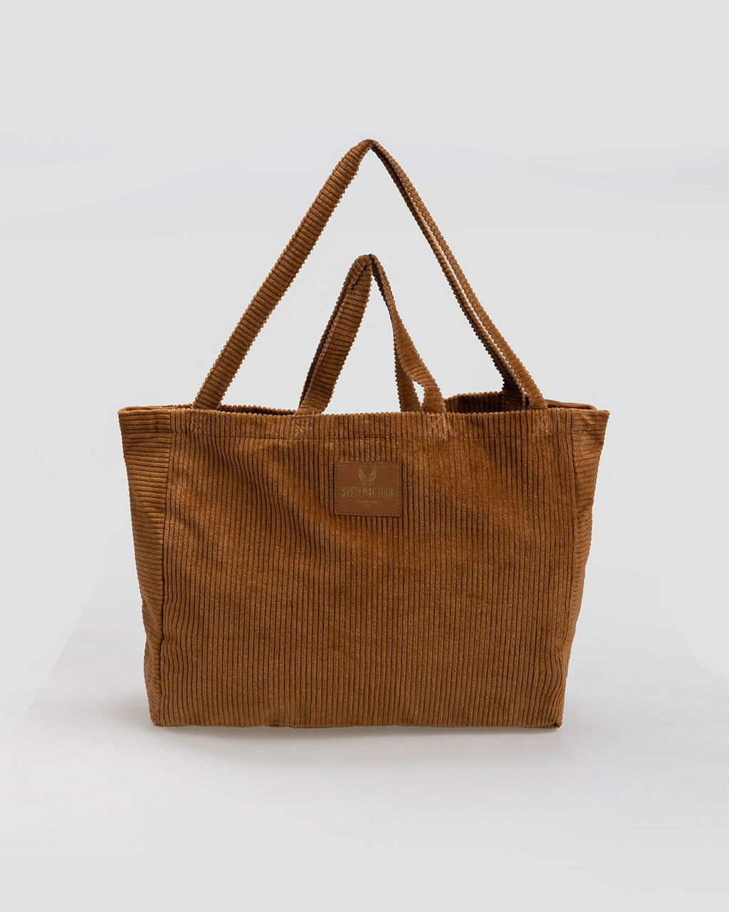 Rectangular corduroy shopper bag