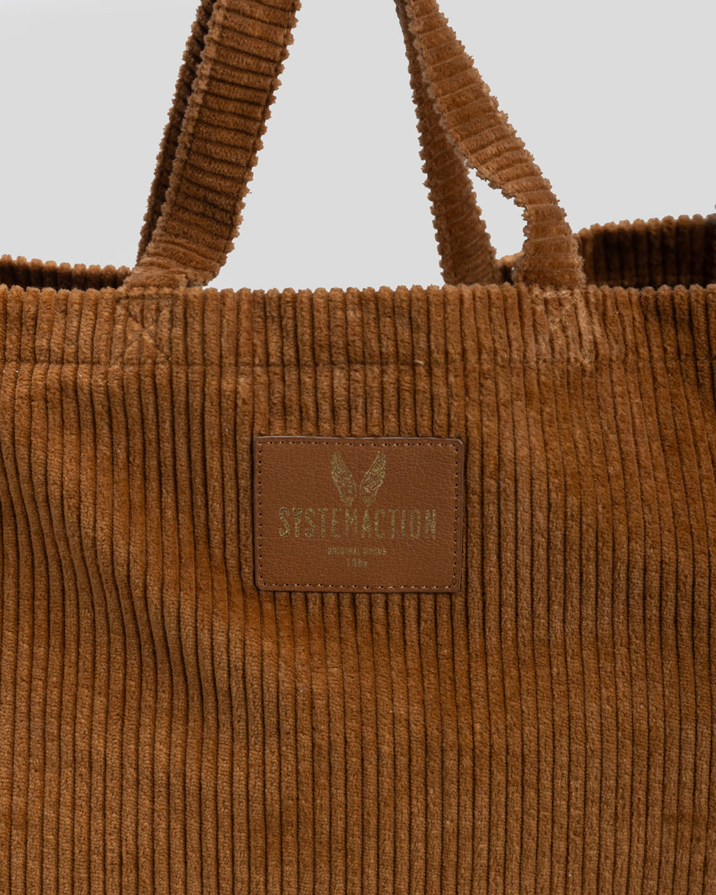 Rectangular corduroy shopper bag