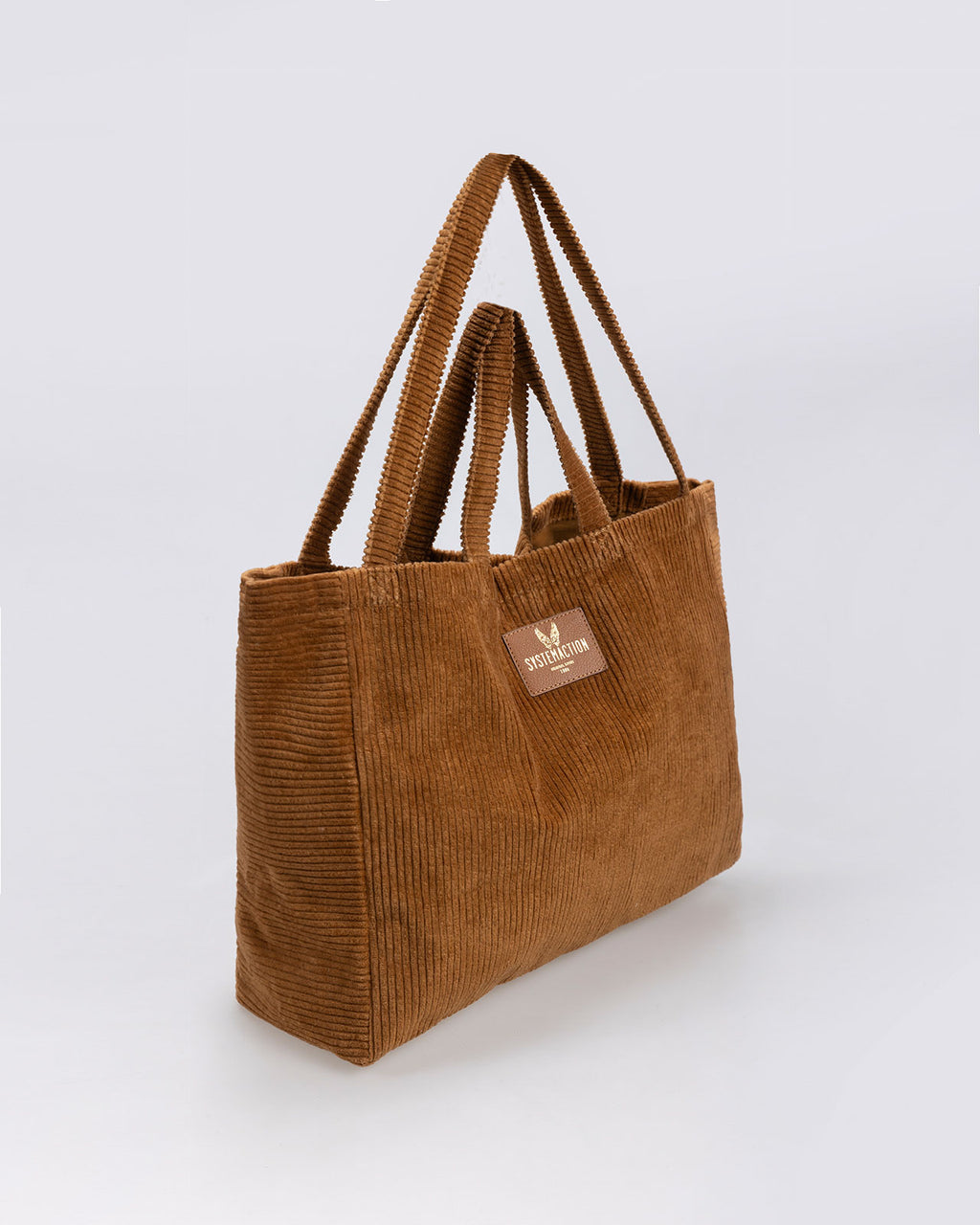 Rectangular corduroy shopper bag