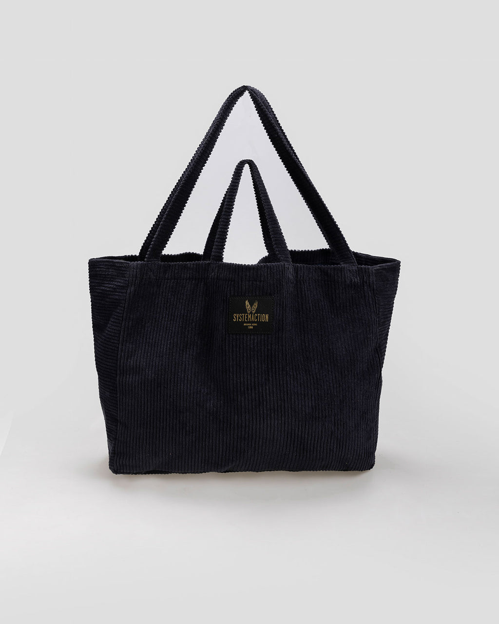 Rectangular corduroy shopper bag